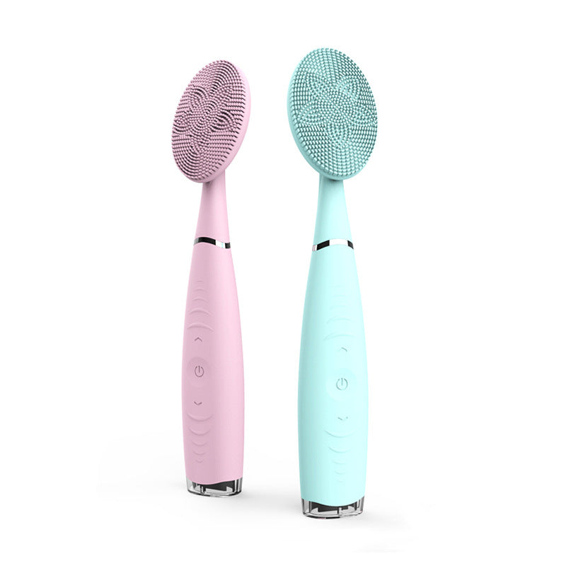 Brosses nettoyantes soniques Divinelle Beauty en vert menthe et rose pastel.
