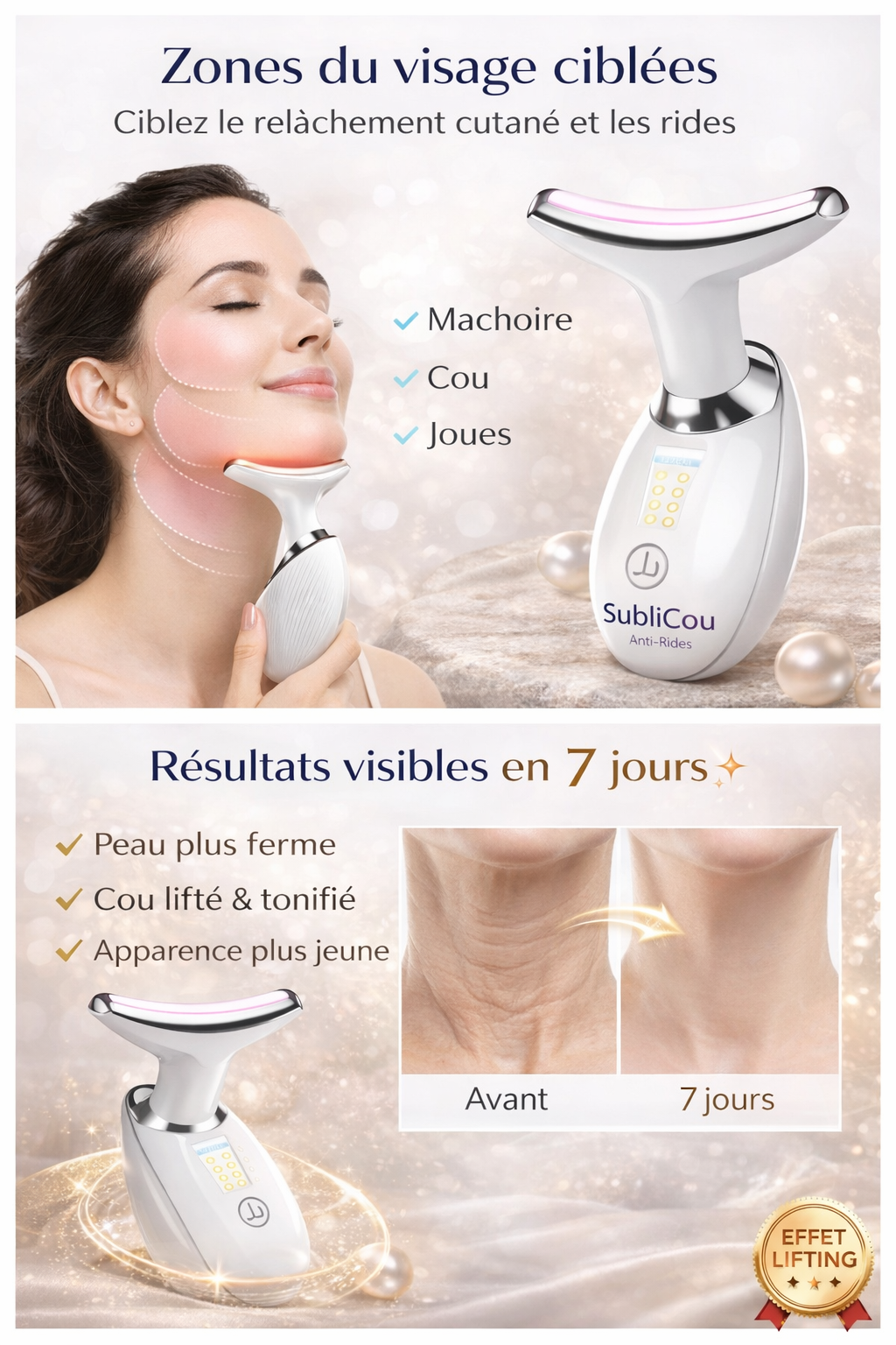 Action anti-âge SubliCou pour une peau lisse et un grain affiné du cou et du visage Divinelle
