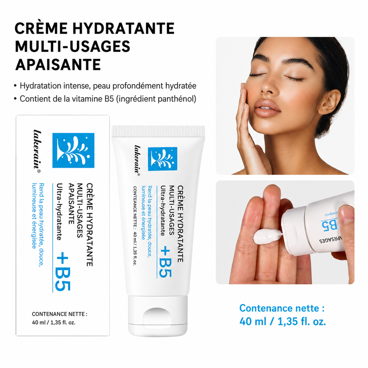 Crème visage B5 – Hydratation intense pour peau sèche