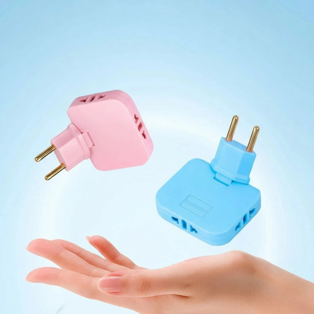 EU Plug 180 Degree Rotatable Socket Converter 3 in 1 EU to US Extension Plug Multi-Plug Mini Slim Wireless Outlet Adapter Socket DIVINELLE BEAUTY