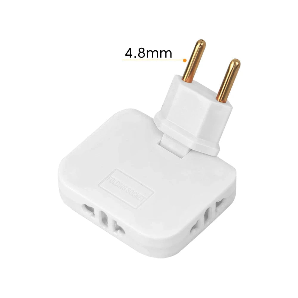 EU Plug 180 Degree Rotatable Socket Converter 3 in 1 EU to US Extension Plug Multi-Plug Mini Slim Wireless Outlet Adapter Socket DIVINELLE BEAUTY
