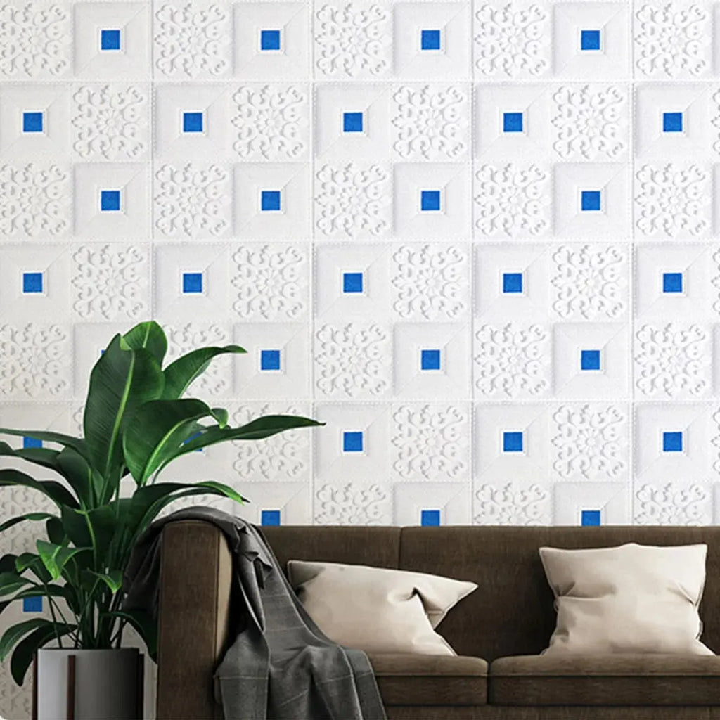 Decorative waterproof and moisture-proof 70x70cm self-adhesive ceiling wallpaper 3D brick wall paste foam wall decoration DIVINELLE BEAUTY