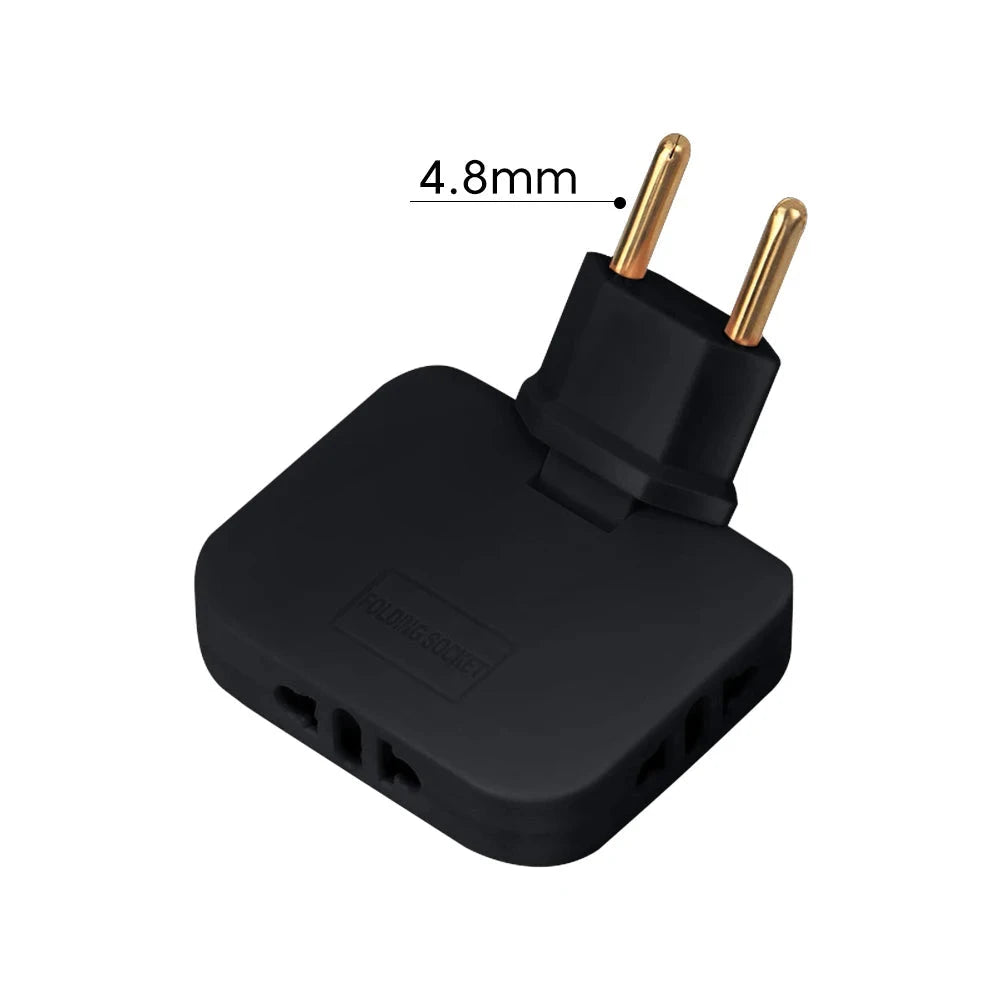 EU Plug 180 Degree Rotatable Socket Converter 3 in 1 EU to US Extension Plug Multi-Plug Mini Slim Wireless Outlet Adapter Socket DIVINELLE BEAUTY