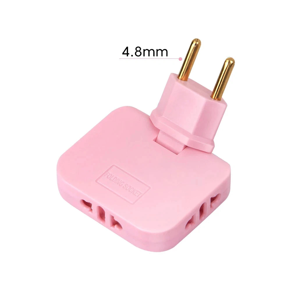 EU Plug 180 Degree Rotatable Socket Converter 3 in 1 EU to US Extension Plug Multi-Plug Mini Slim Wireless Outlet Adapter Socket DIVINELLE BEAUTY