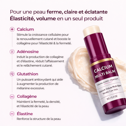 Propriétés du Calcium Multi Balm : boost de collagène et éclat de la peau.