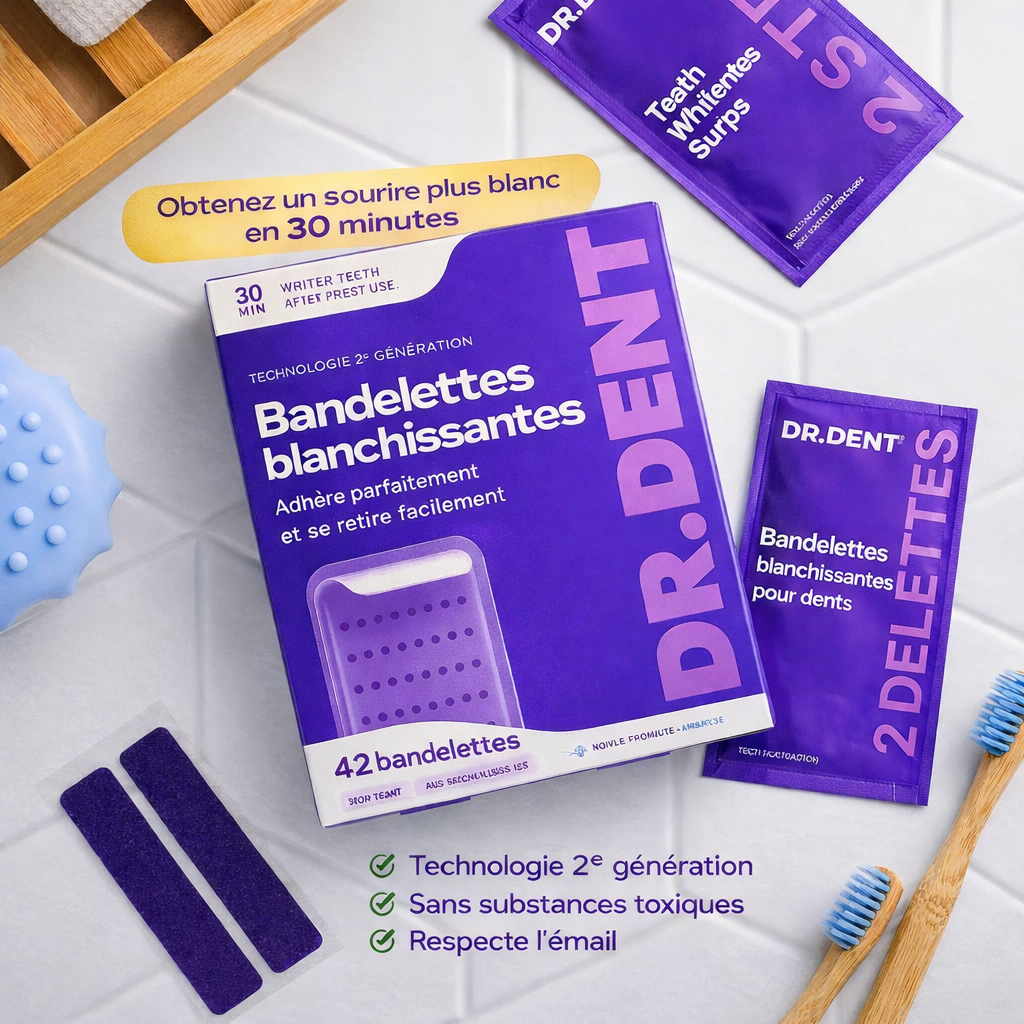 Contenu complet du kit de blanchiment des dents sans peroxyde pour dents sensibles