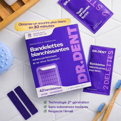Contenu complet du kit de blanchiment des dents sans peroxyde pour dents sensibles