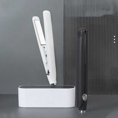 Mini lisseur et boucleur 2-en-1 TrendiTwist noir et blanc - Design compact et portable