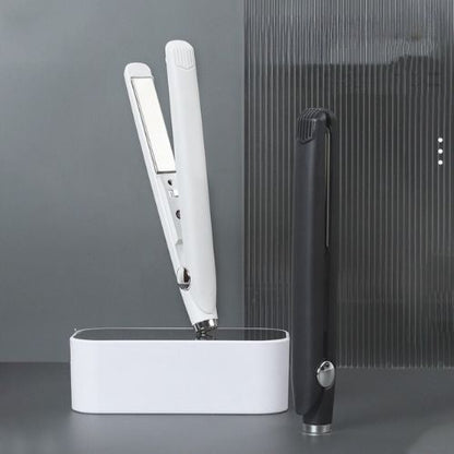 Mini lisseur et boucleur 2-en-1 TrendiTwist noir et blanc - Design compact et portable