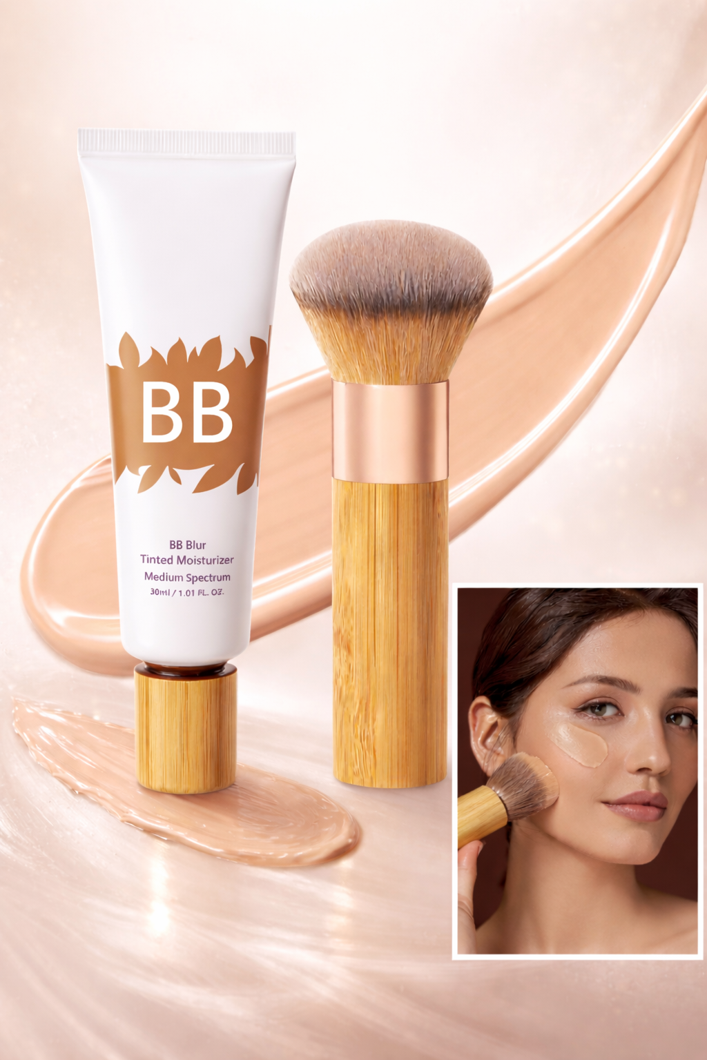 Application facile de la BB Crème hydratante avec pinceau professionnel
